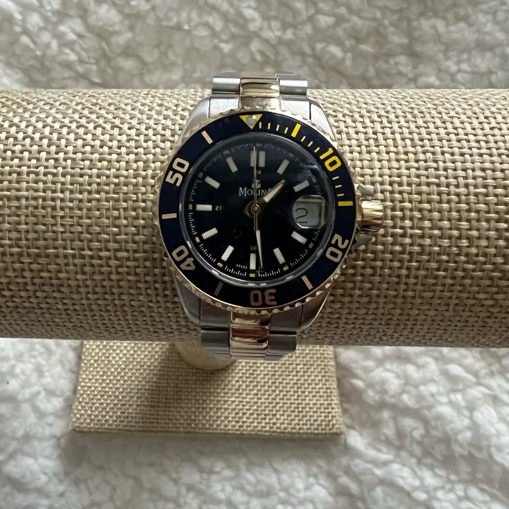 Women’s Two-Tone Stainless Steel Dive Watch in Black and Gold